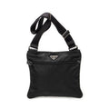 Shoulder Bag Flat Messenger Crossbody Black Nylon Canvas