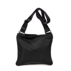 Shoulder Bag Flat Messenger Crossbody Black Nylon Canvas
