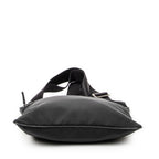 Shoulder Bag Flat Messenger Crossbody Black Nylon Canvas