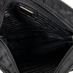 Shoulder Bag Flat Messenger Crossbody Black Nylon Canvas