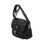 Prada - Sac bandoulière à rabat et petite boucle - Noir