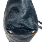 Shoulder Bag Side Pocket Shopping Tote Dark Blue Vitello Phenix Leather