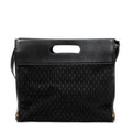 Shoulder Bag Convertible Tote Black Monogram Suede Leather