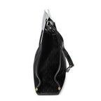 Shoulder Bag Convertible Tote Black Monogram Suede Leather