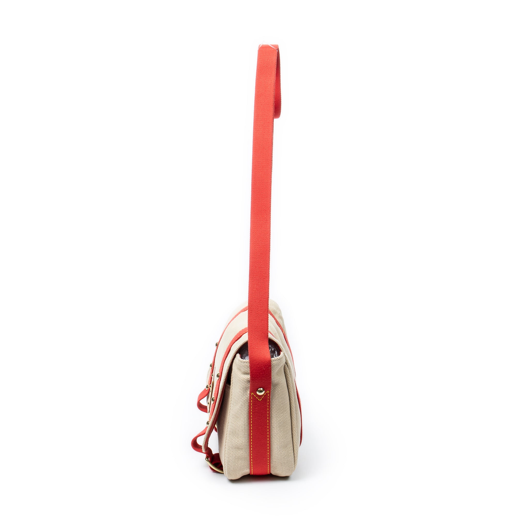 Shoulder Bag Antigua Besace PM Beige Woven Canvas