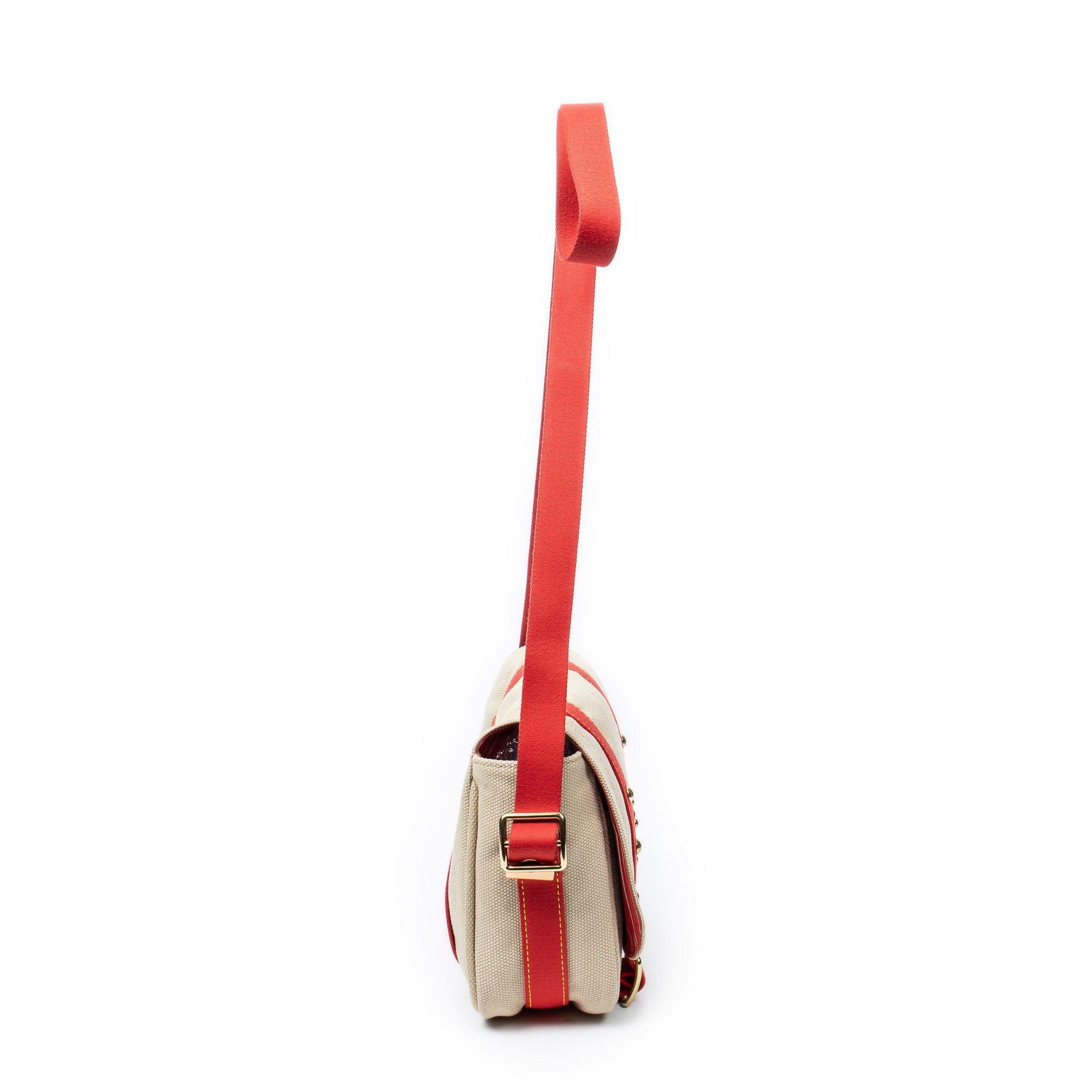 Shoulder Bag Antigua Besace PM Beige Woven Canvas