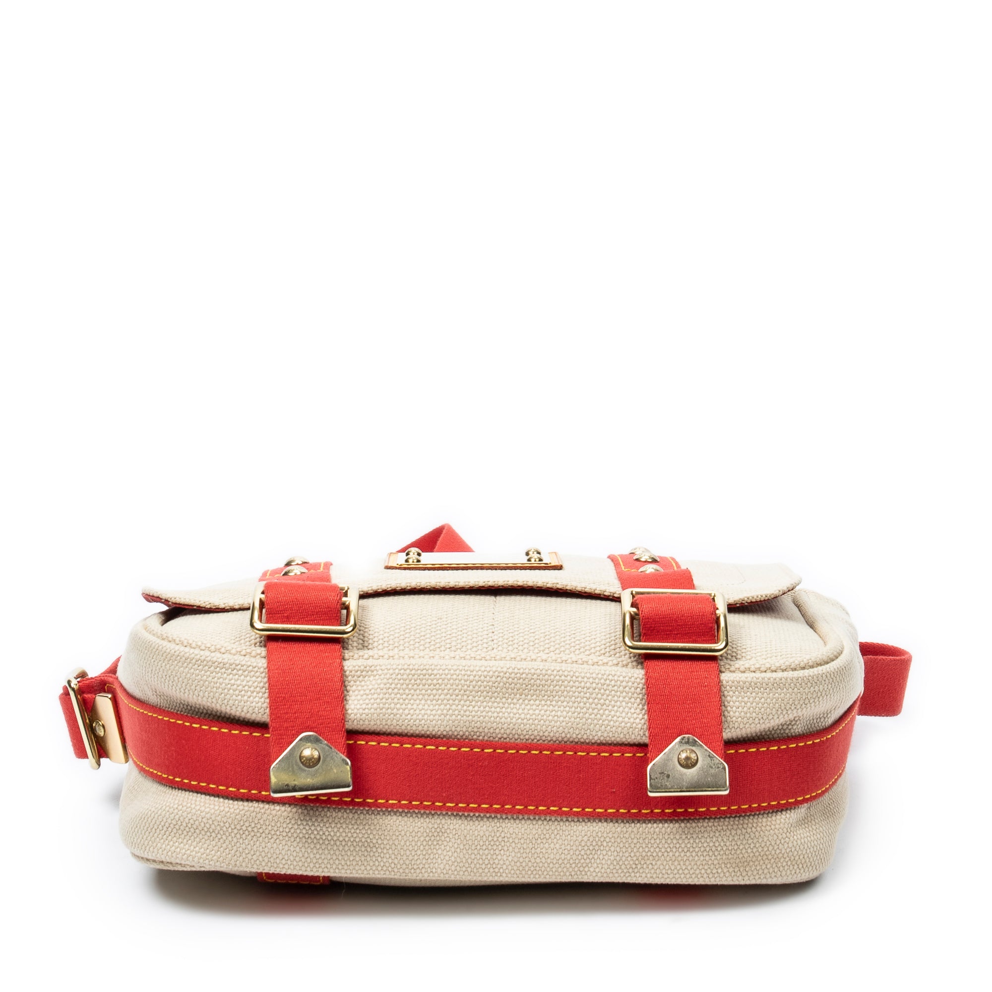 Shoulder Bag Antigua Besace PM Beige Woven Canvas