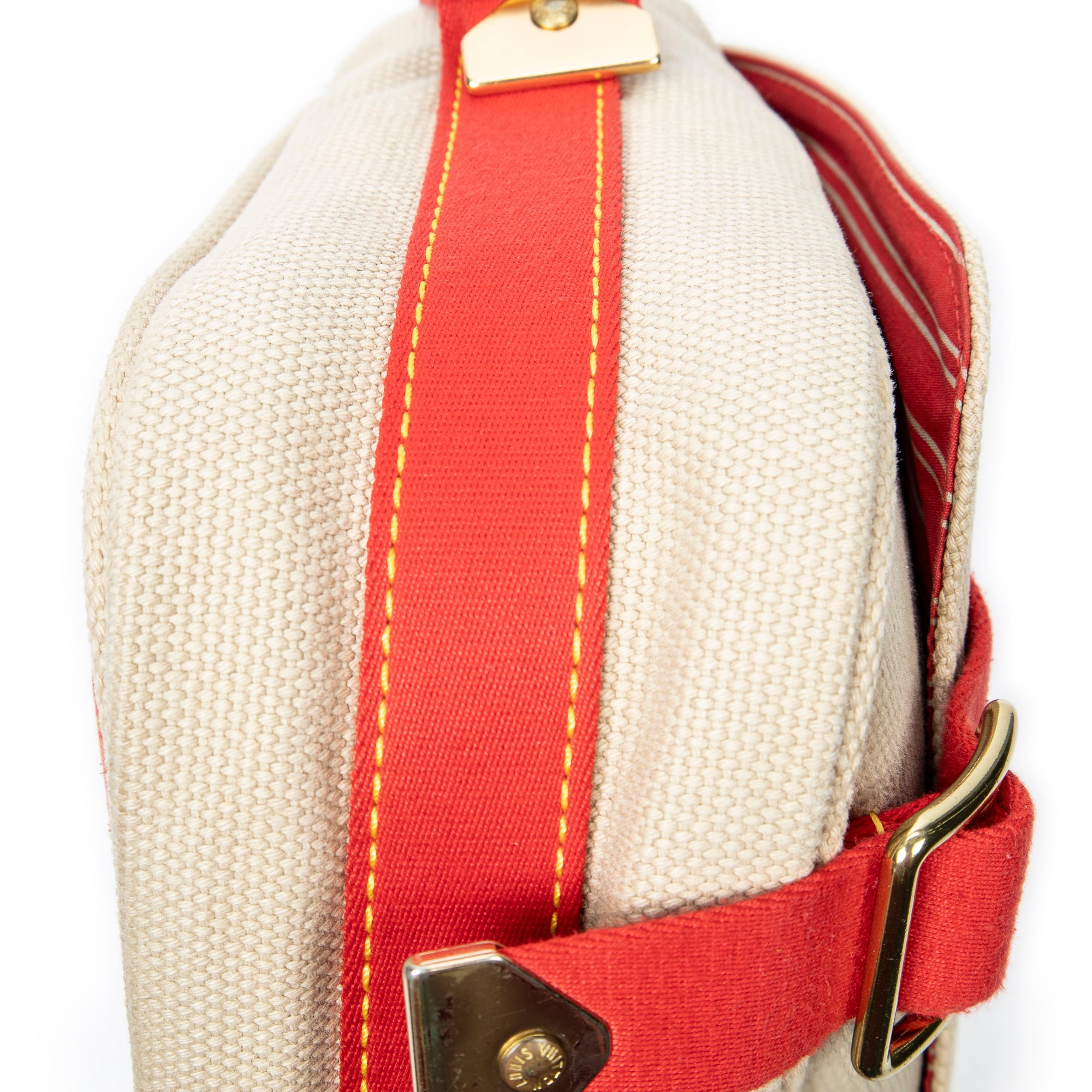 Shoulder Bag Antigua Besace PM Beige Woven Canvas