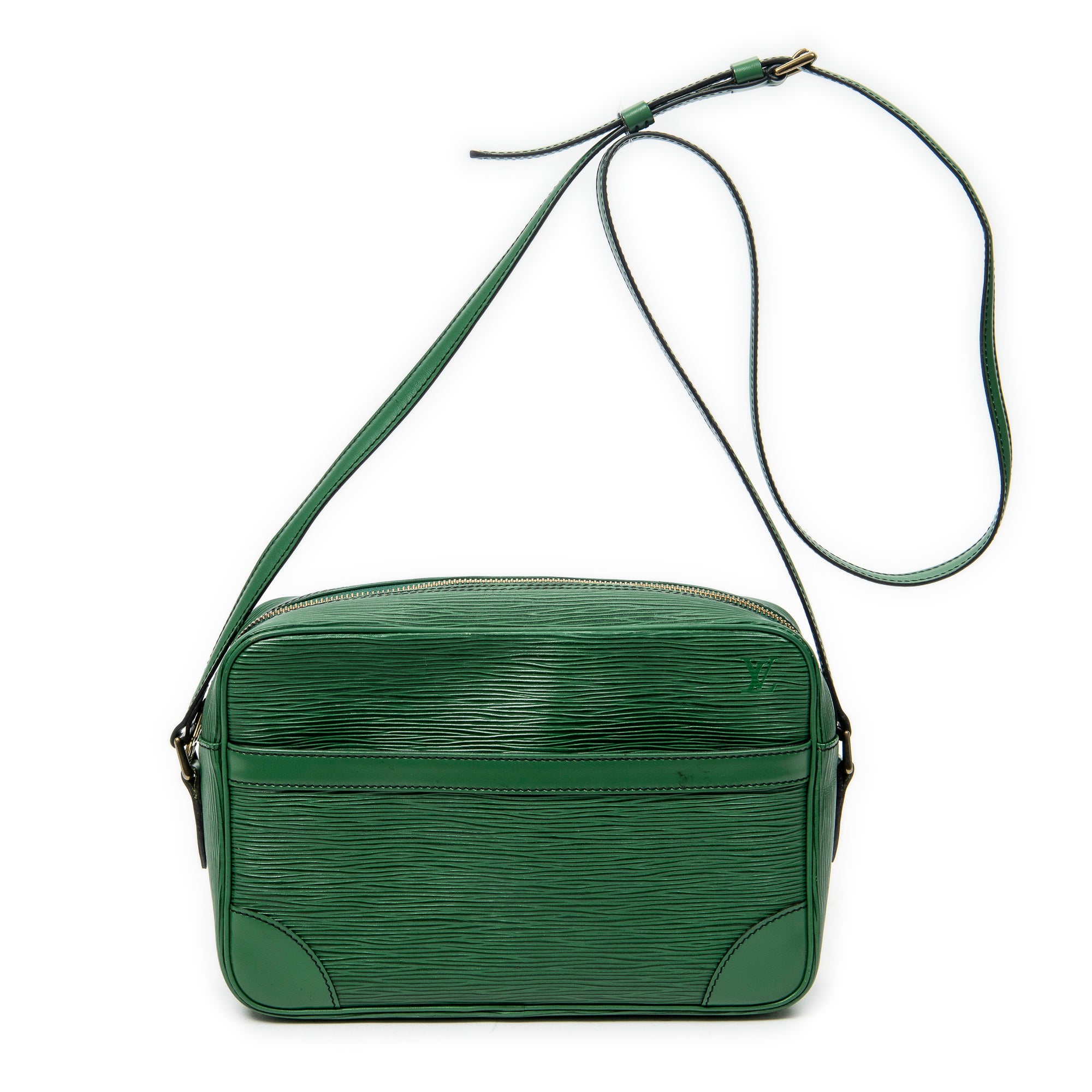 Shoulder Bag Trocadero Black Stitching 27 Green Epi