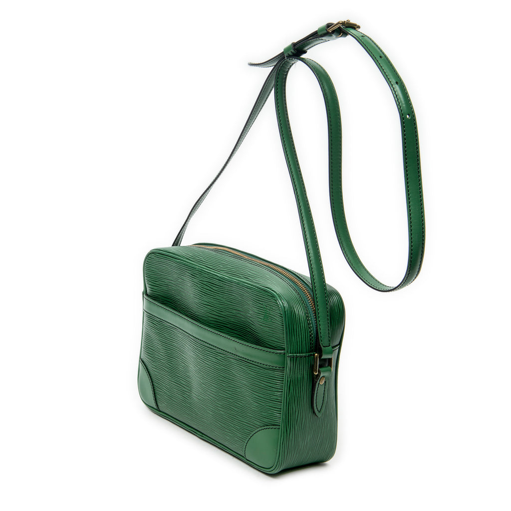 Shoulder Bag Trocadero Black Stitching 27 Green Epi