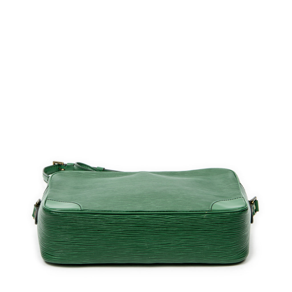 Shoulder Bag Trocadero Black Stitching 27 Green Epi