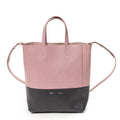 Shoulder Bag Small Bicolor Vertical Cabas Tote Light Pink Grained Calfskin Leather