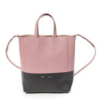 Shoulder Bag Small Bicolor Vertical Cabas Tote Light Pink Grained Calfskin Leather
