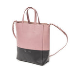 Shoulder Bag Small Bicolor Vertical Cabas Tote Light Pink Grained Calfskin Leather