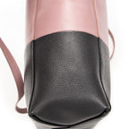 Shoulder Bag Small Bicolor Vertical Cabas Tote Light Pink Grained Calfskin Leather