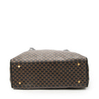 Handbag Foldover Tote Black Macadam Coated Canvas