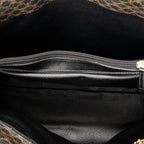 Handbag Foldover Tote Black Macadam Coated Canvas