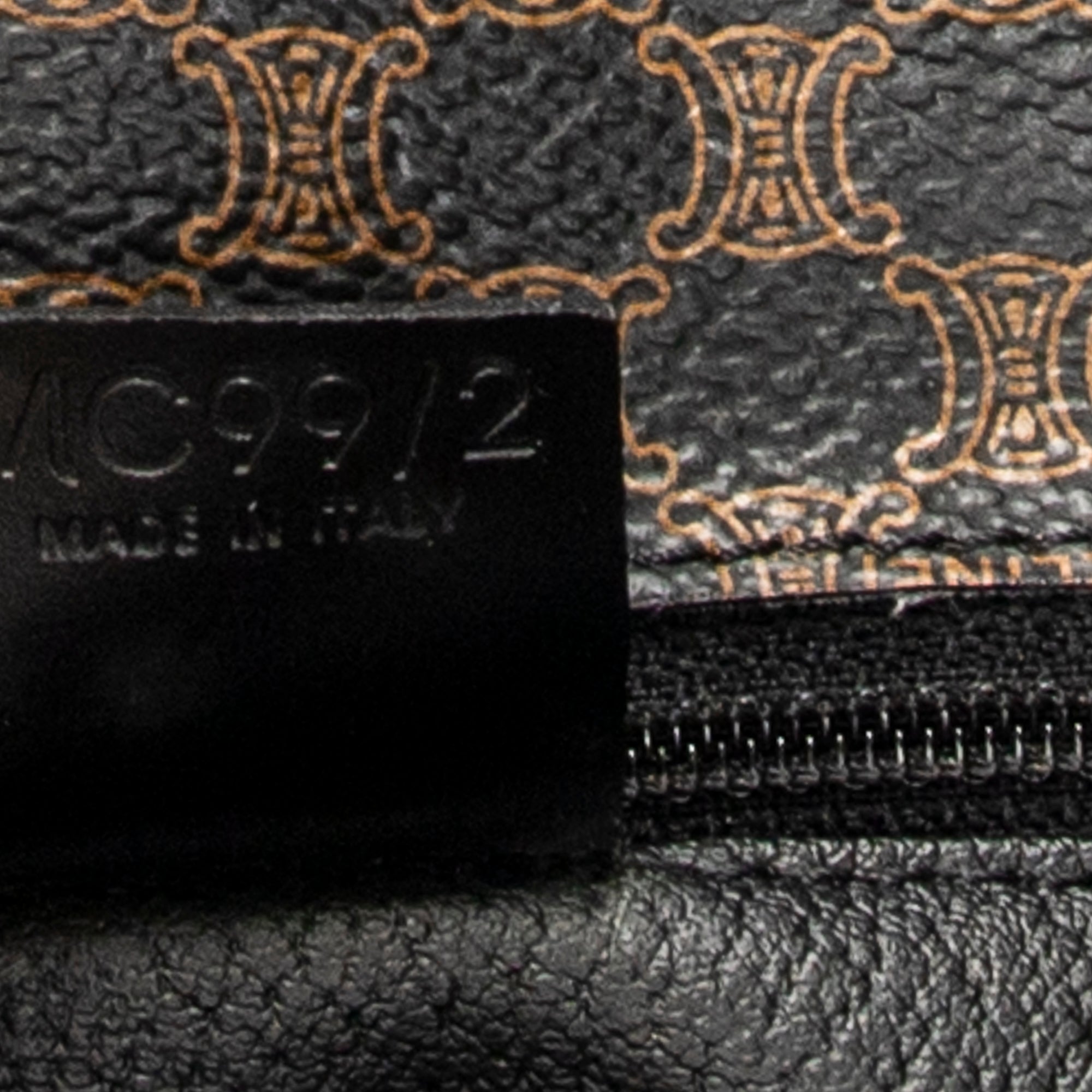 Handbag Foldover Tote Black Macadam Coated Canvas