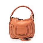 Shoulder Bag Medium Marcie Hobo Peach Grained Calfskin Leather