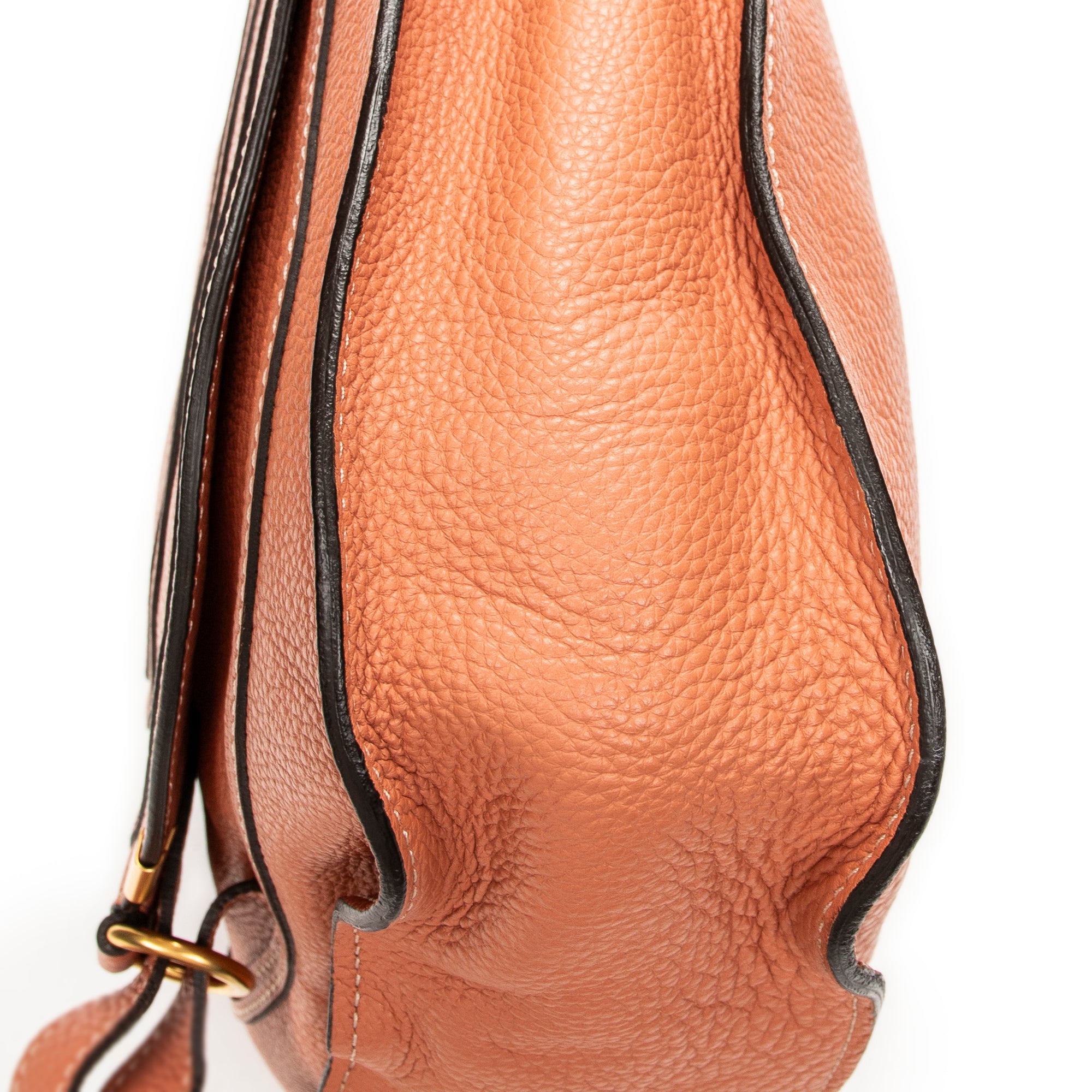 Shoulder Bag Medium Marcie Hobo Peach Grained Calfskin Leather