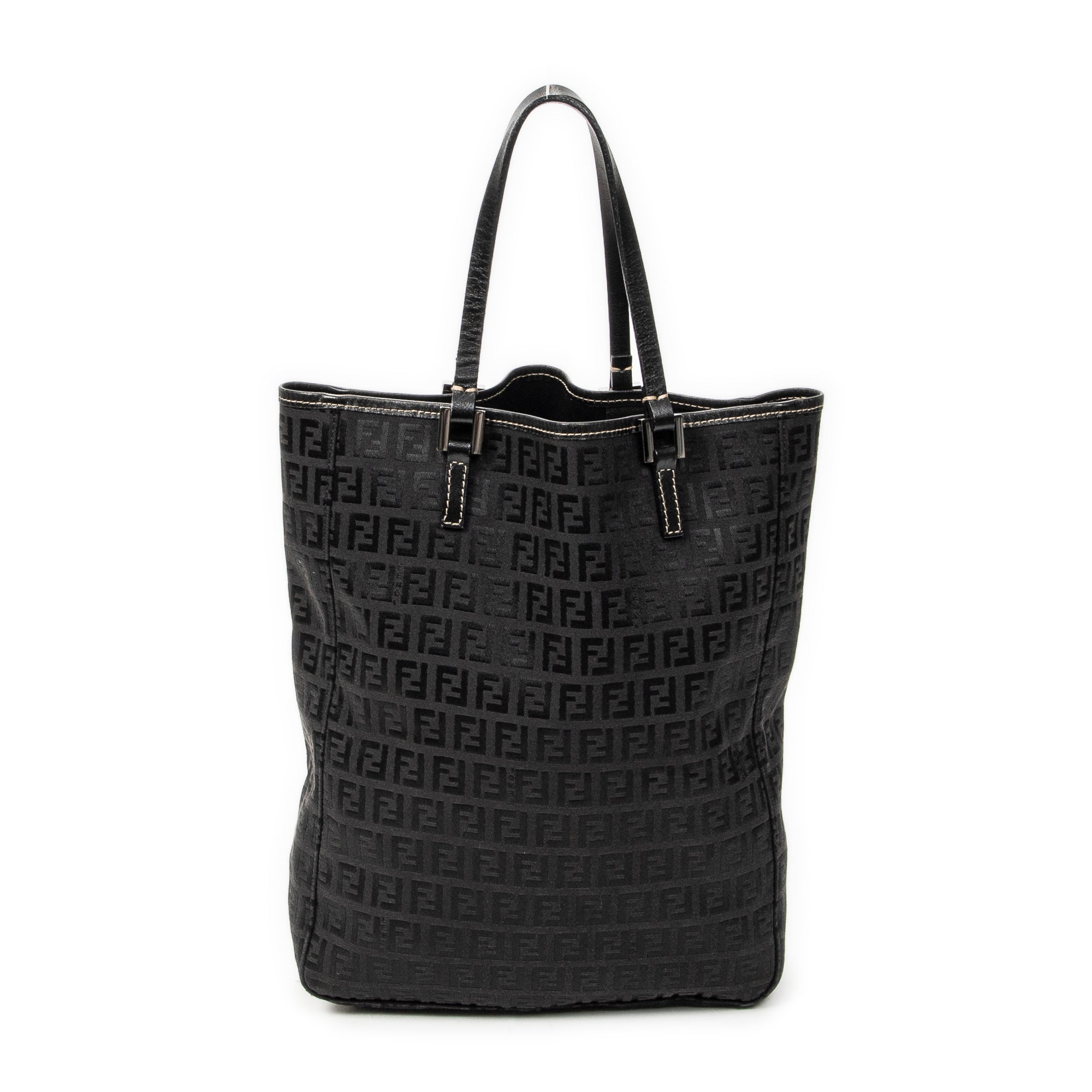 Handbag Vertical Shopping Tote Black Zucchino Canvas