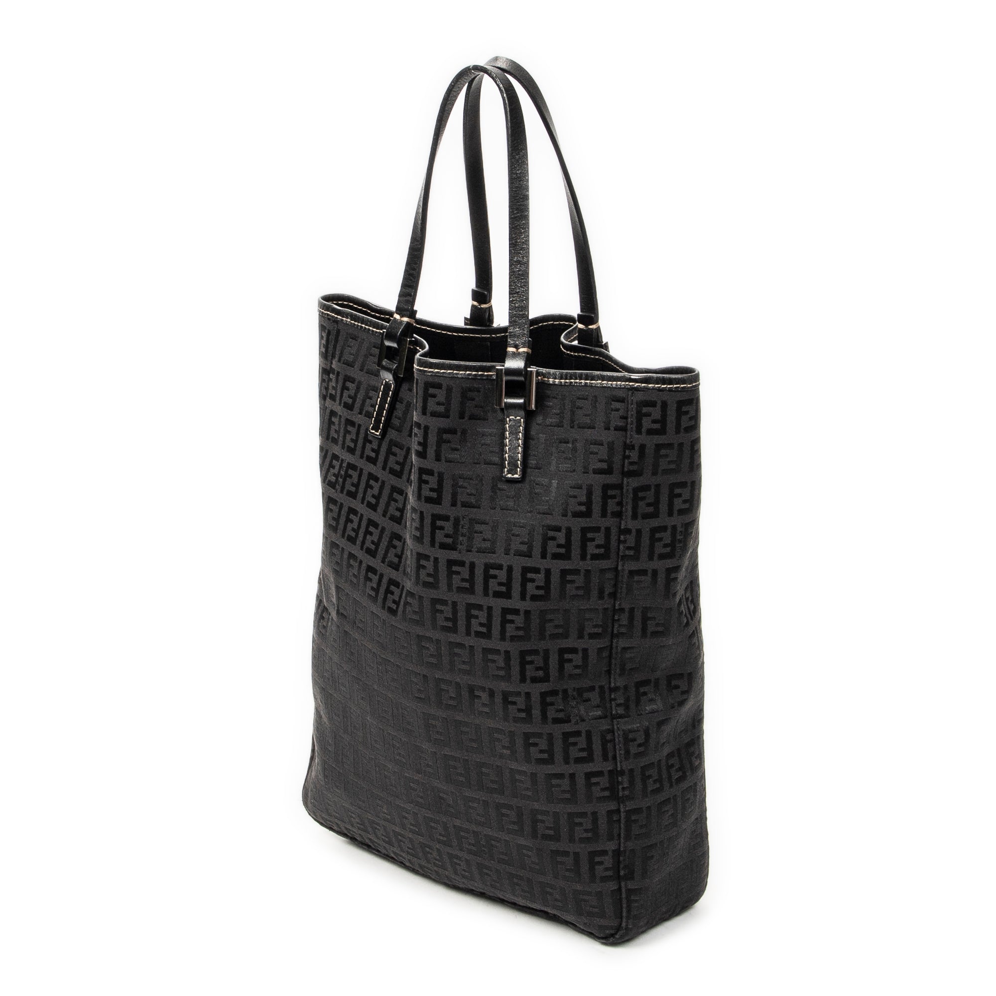 Handbag Vertical Shopping Tote Black Zucchino Canvas