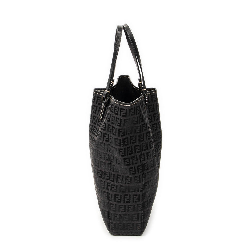 Handbag Vertical Shopping Tote Black Zucchino Canvas