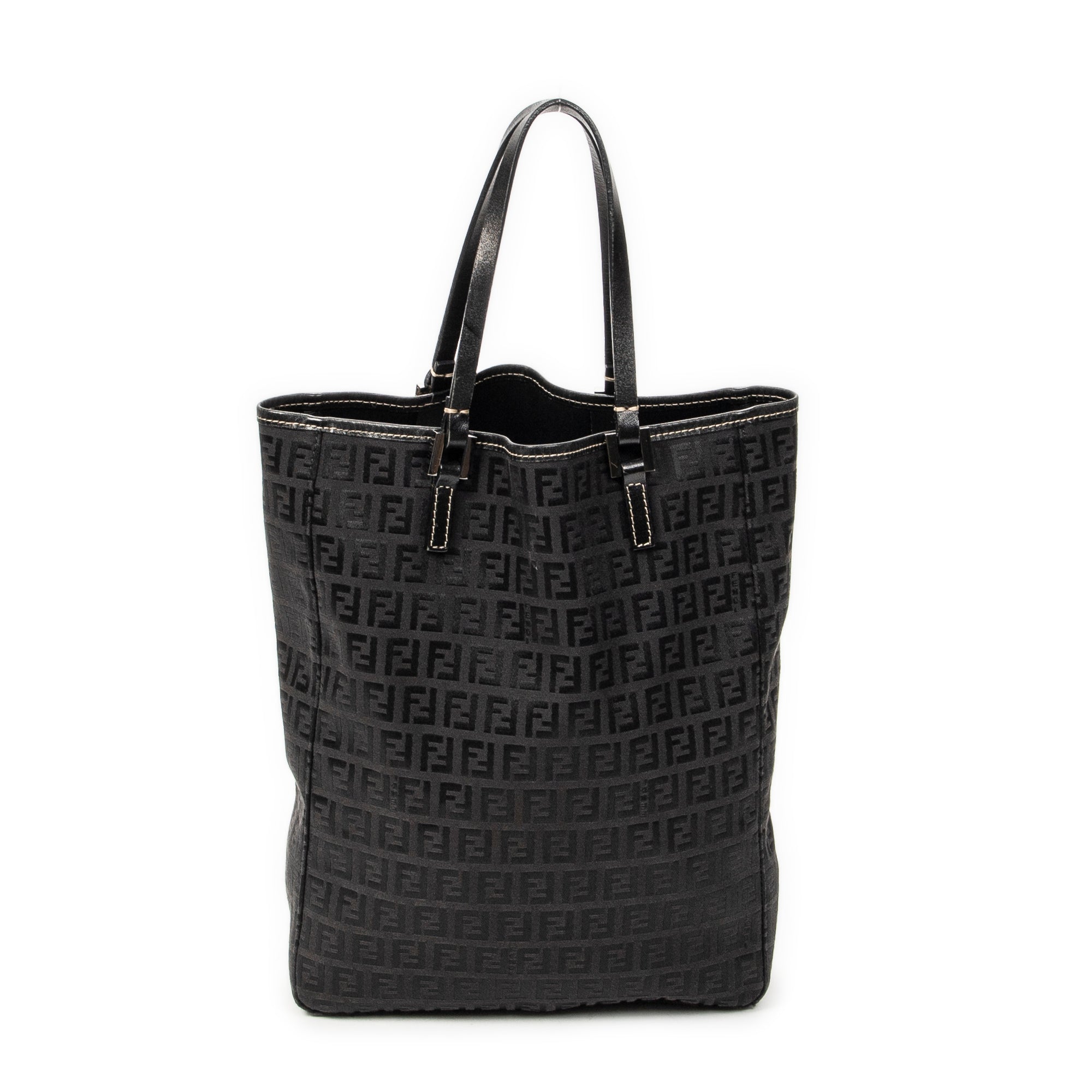 Handbag Vertical Shopping Tote Black Zucchino Canvas