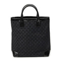 Shoulder Bag Tall Shopping Tote Black Monogrammed Canvas