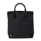 Shoulder Bag Tall Shopping Tote Black Monogrammed Canvas