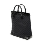 Shoulder Bag Tall Shopping Tote Black Monogrammed Canvas