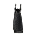 Shoulder Bag Tall Shopping Tote Black Monogrammed Canvas