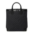 Shoulder Bag Tall Shopping Tote Black Monogrammed Canvas