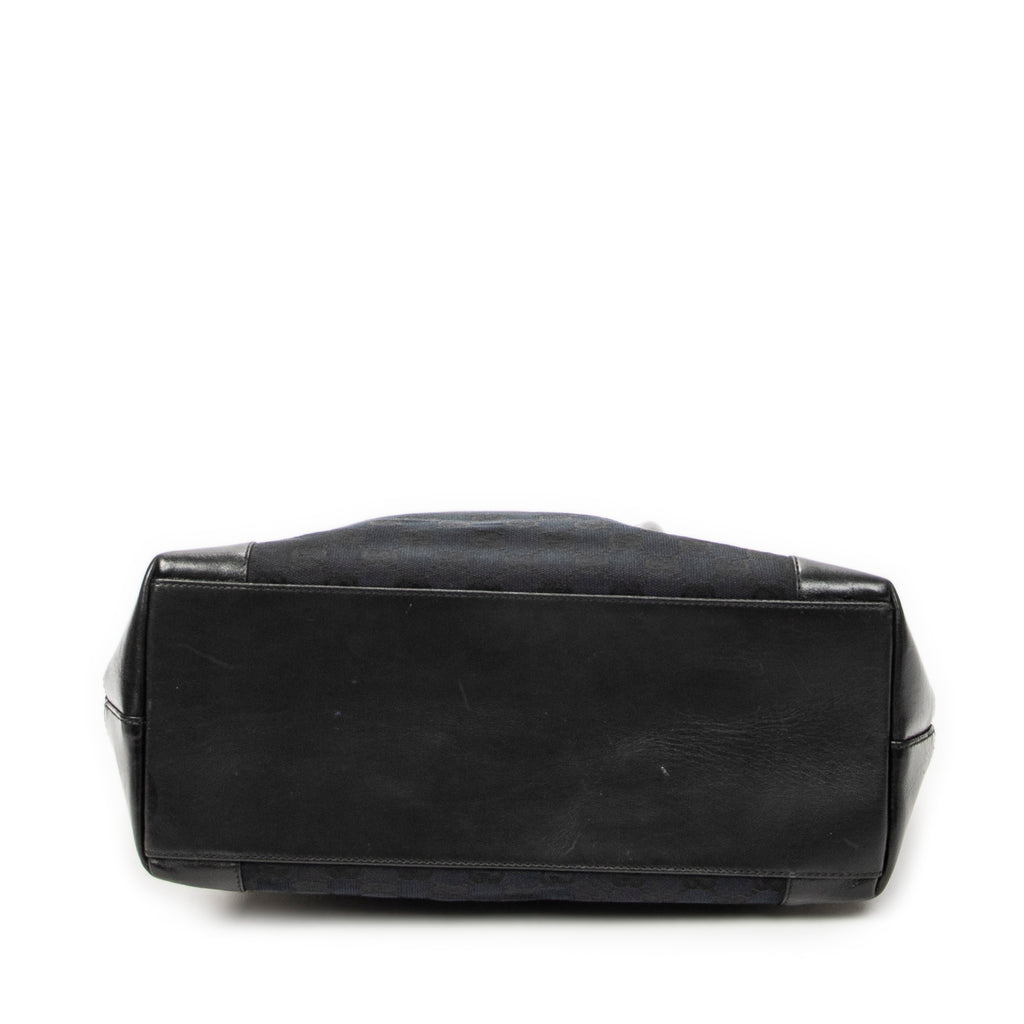Shoulder Bag Tall Shopping Tote Black Monogrammed Canvas