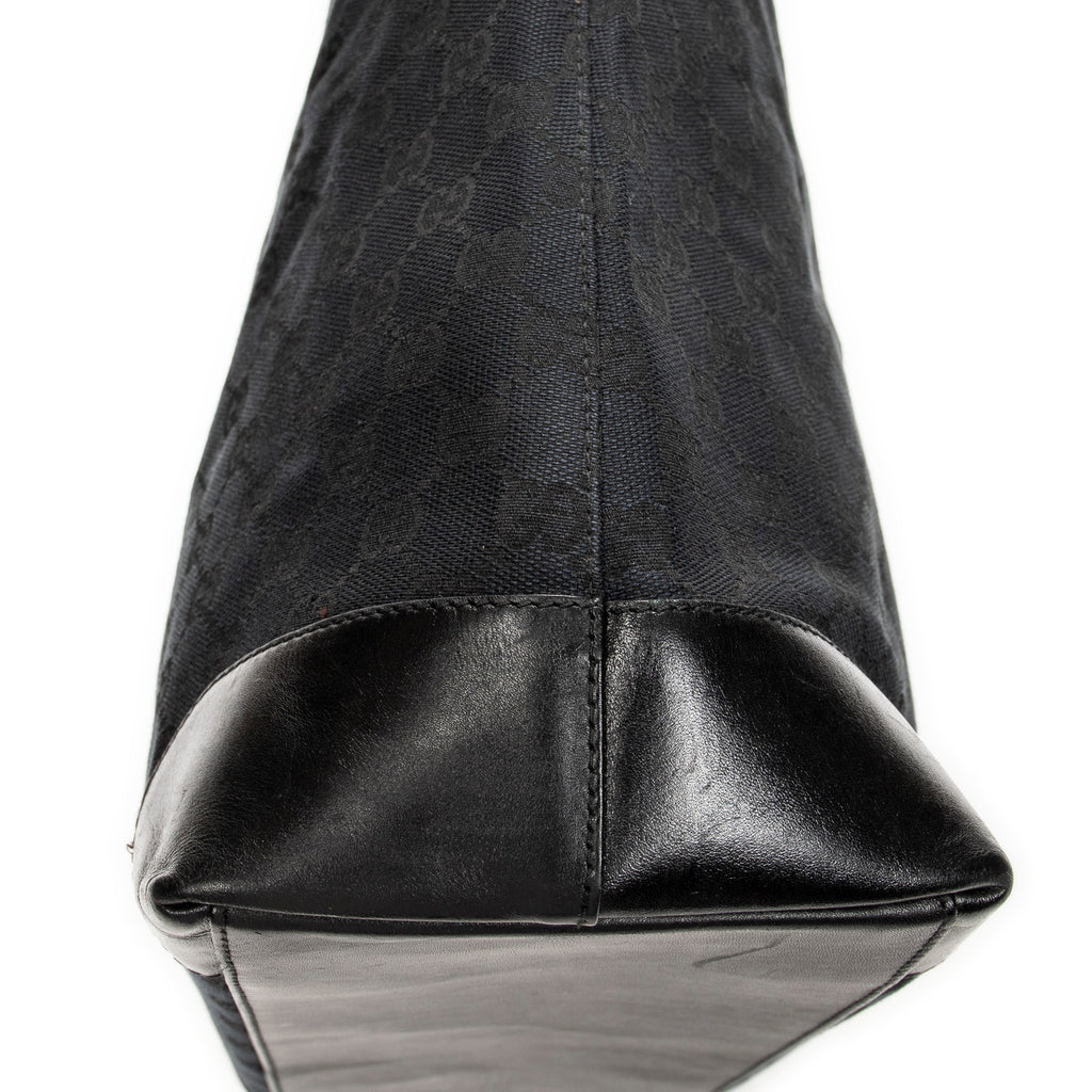 Shoulder Bag Tall Shopping Tote Black Monogrammed Canvas