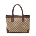 Shoulder Bag Zip Shopping Tote Beige Monogrammed Canvas