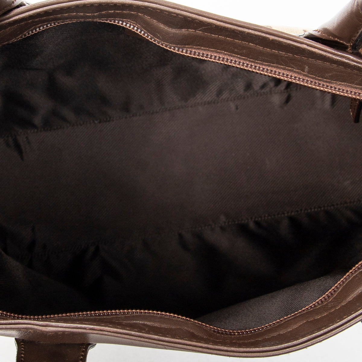Shoulder Bag Zip Shopping Tote Beige Monogrammed Canvas