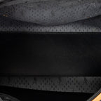 Handbag Vintage Side Pocket Boston Black Woven Coated Canvas