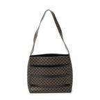 Shoulder Bag Vintage Shoulder Hobo Black Macadam Coated Canvas