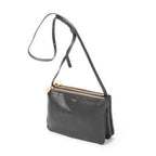 Shoulder Bag Small Trio Crossbody Grey Calfskin Leather