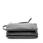 Shoulder Bag Small Trio Crossbody Grey Calfskin Leather