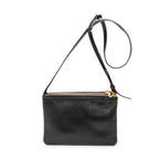 Shoulder Bag Small Trio Crossbody Black Calfskin Leather