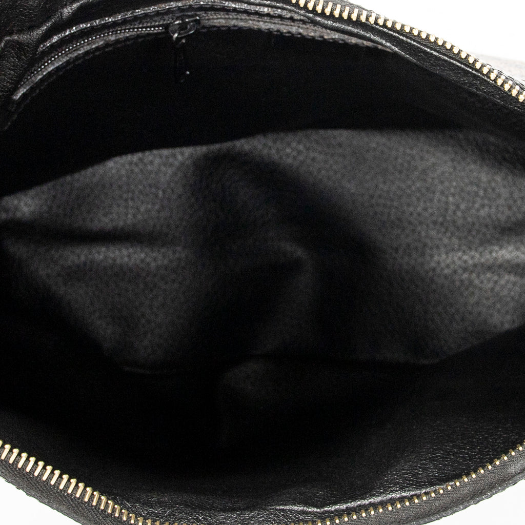 Shoulder Bag Vintage Shoulder Zip Hobo Black Macadam Coated Canvas