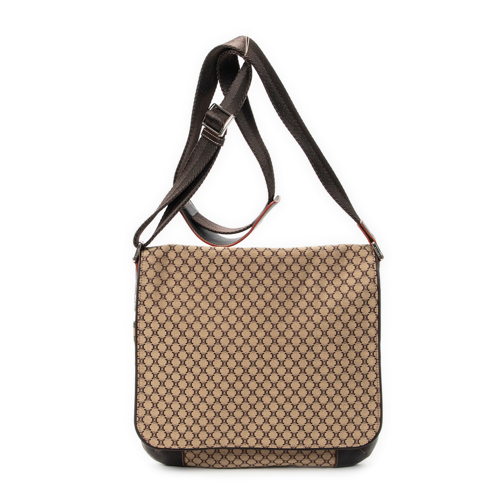 Shoulder Bag Large Flap Messenger Beige Macadam Canvas