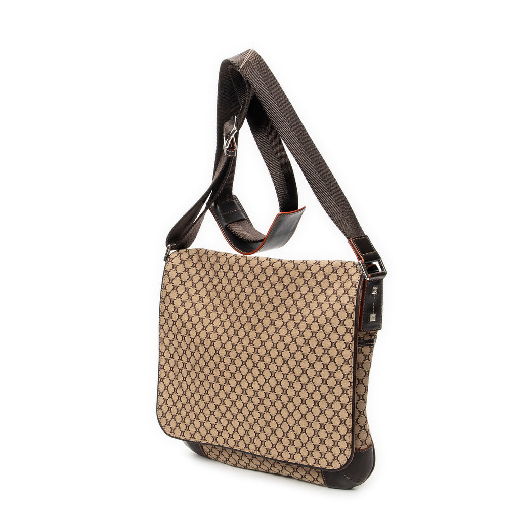 Shoulder Bag Large Flap Messenger Beige Macadam Canvas