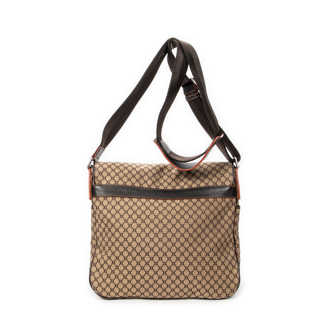 Shoulder Bag Large Flap Messenger Beige Macadam Canvas