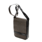 Shoulder Bag Small Flap Messenger Black Macadam Coated Canvas