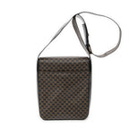 Shoulder Bag Small Flap Messenger Black Macadam Coated Canvas