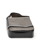 Shoulder Bag Small Flap Messenger Black Macadam Coated Canvas