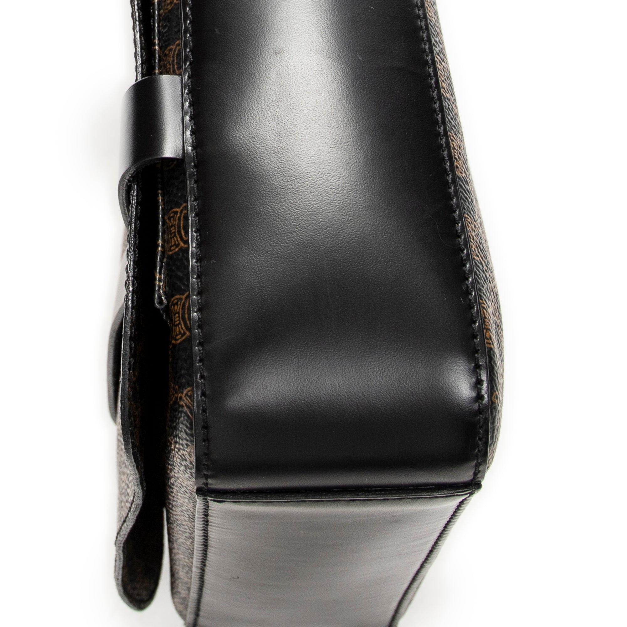 Shoulder Bag Small Flap Messenger Black Macadam Coated Canvas